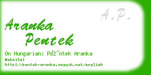 aranka pentek business card